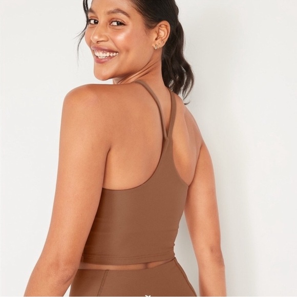 Old Navy Light Support PowerSoft Longline Sports Bra Brown Size XL - Picture 7 of 7